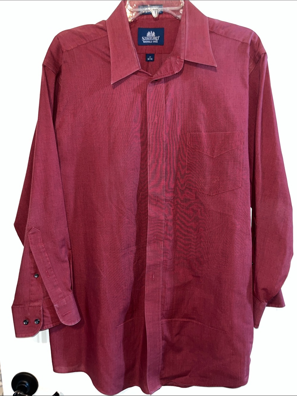 Stafford Burgundy Men’s Dress Shirt